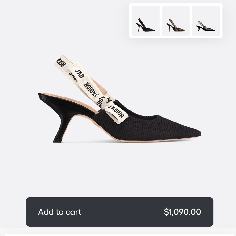 Dior Black and Cream Slingback Heels